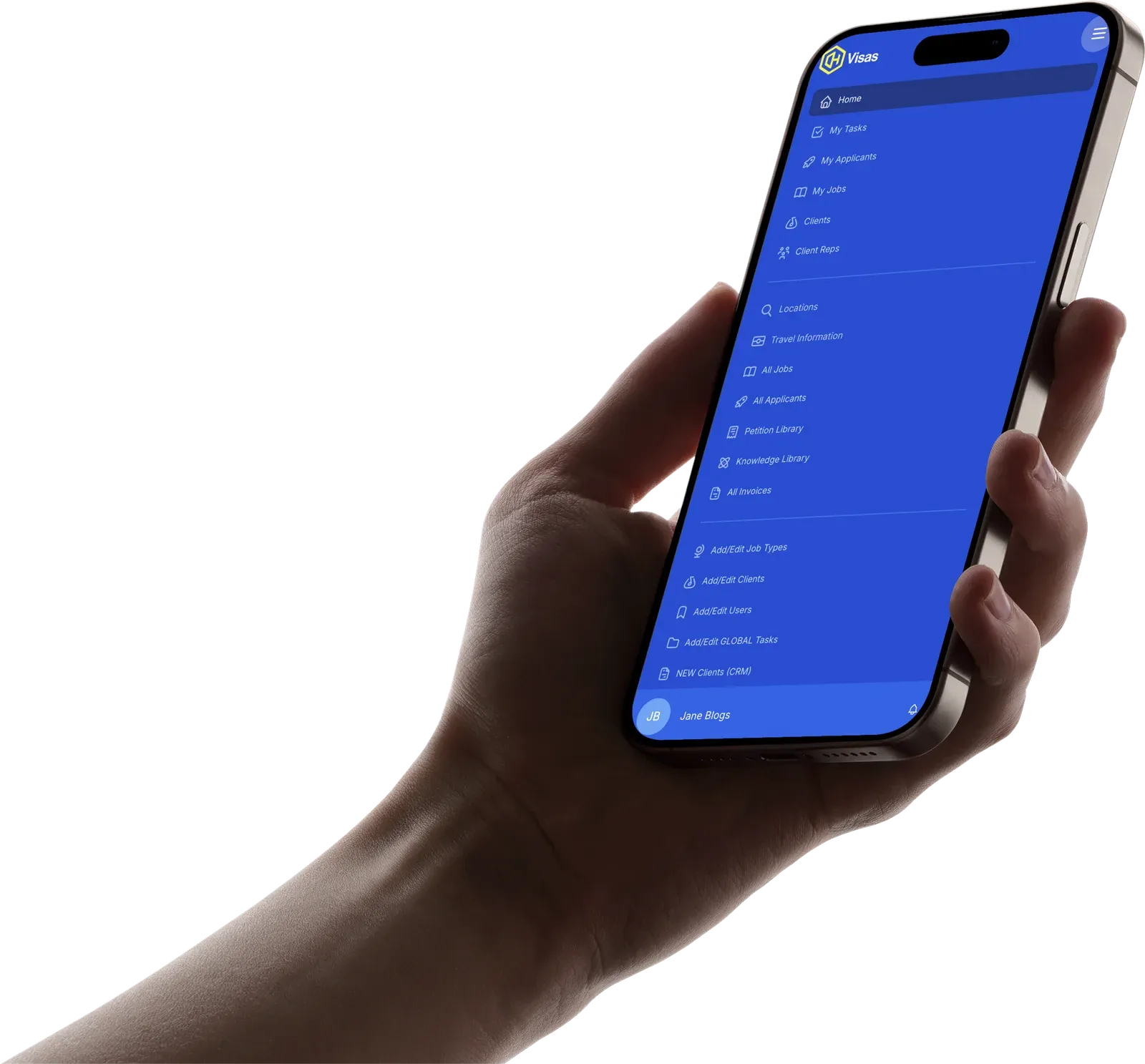 The OH-Visas app on a phone